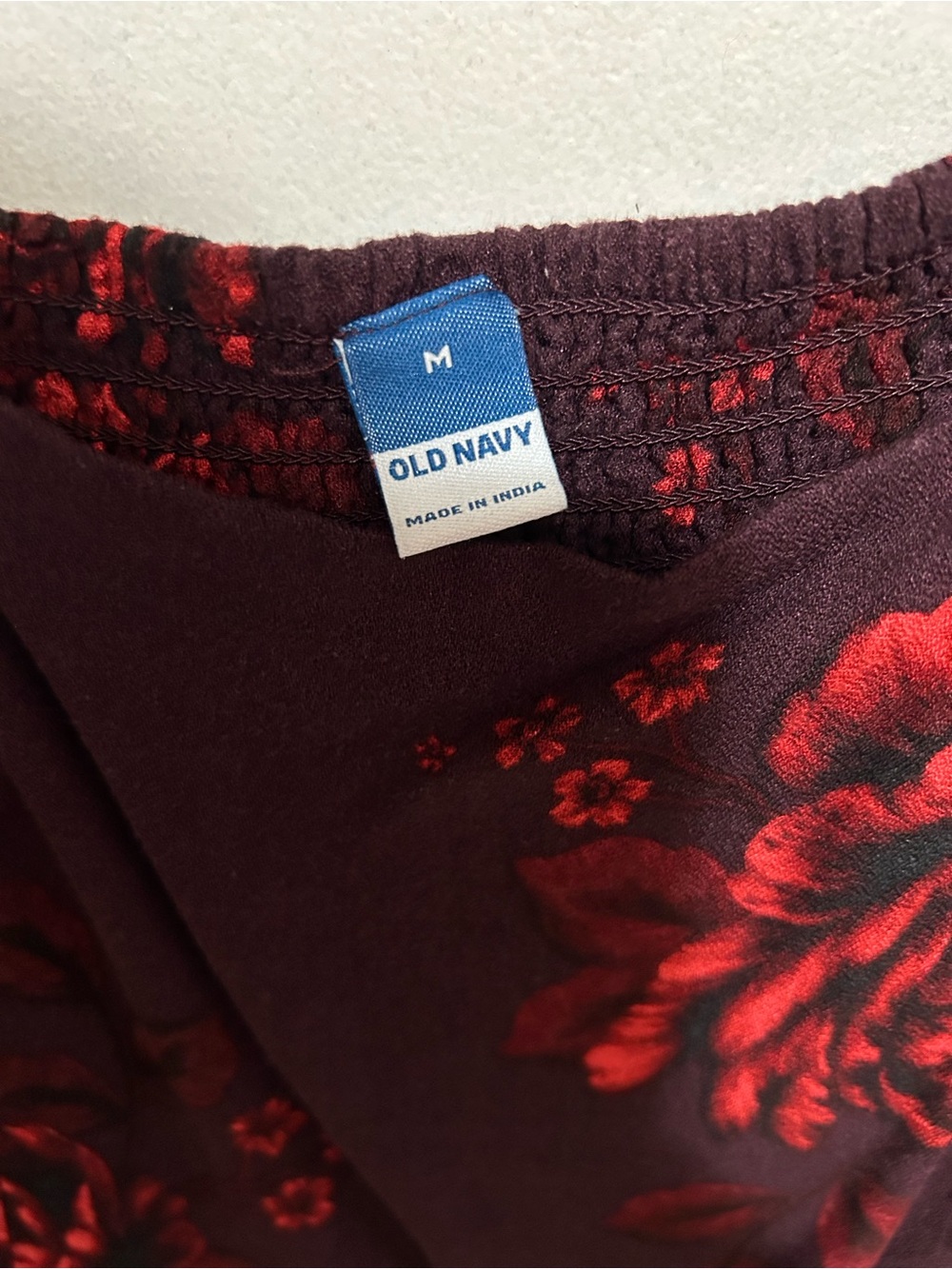 Old Navy Burgundy Floral Square-Neck Mini Dress - Picture 4 of 4